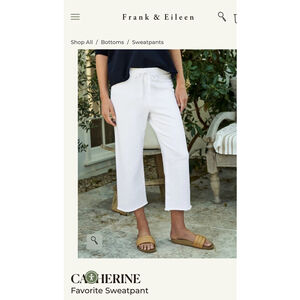 New Frank & Eileen White Catherine Sweatpants Size Xl